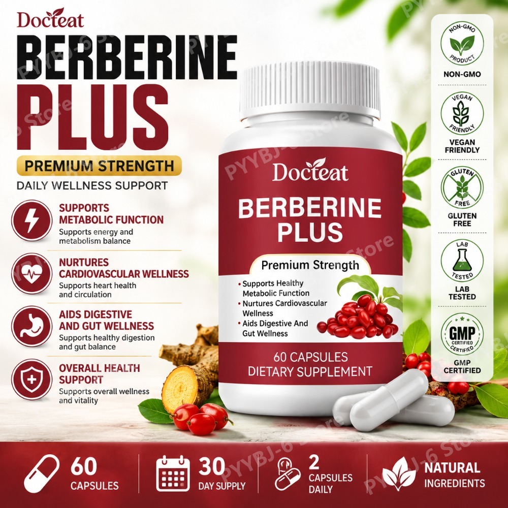 Herbal Wellness Supplement - Suplemento Berberina Plus 60 Cápsulas Força