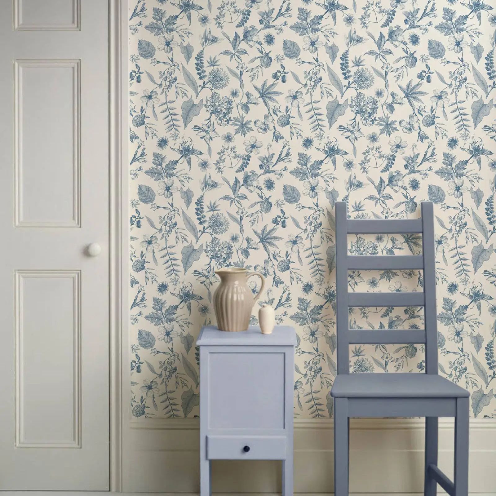 Herbal Wallpaper - Papel de parede fantaisísico Toile Farmhouse,