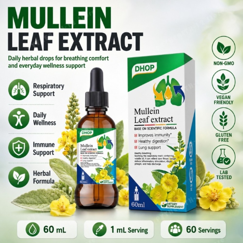 Herbal Wellness Supplement - Extrato de Folha de Mullein em