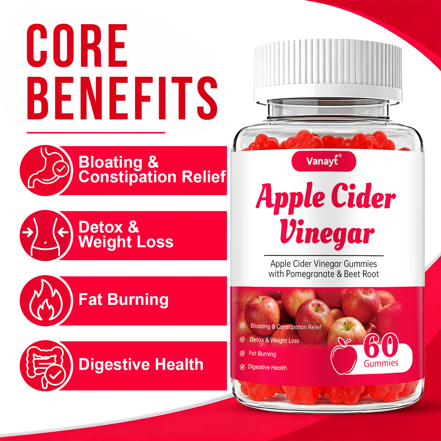Gomas de Vinagre de Maçã com R - Herbal Wellness Supplement avaliação e preço