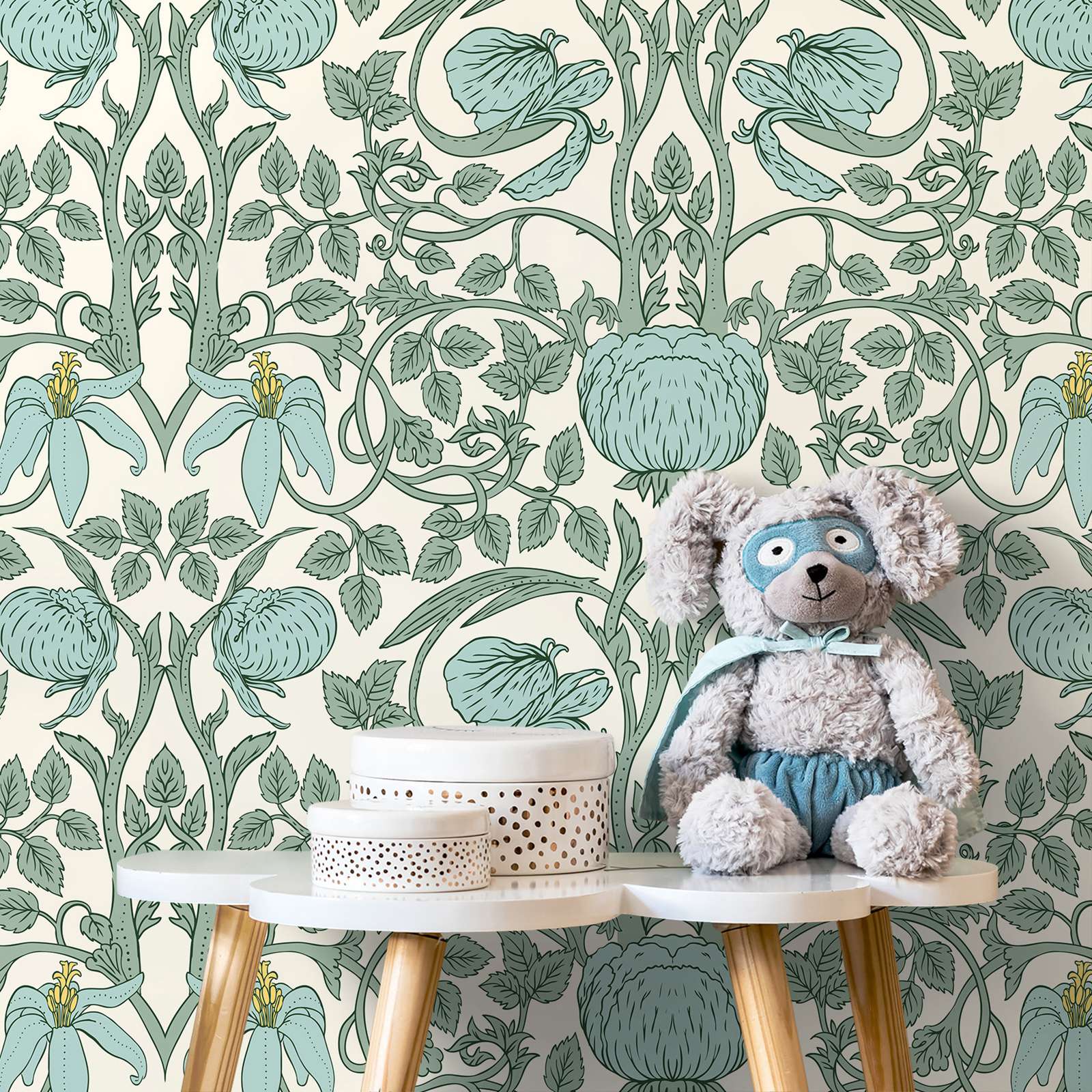 Papel de parede pastel arte no - Herbal Wallpaper avaliação e preço