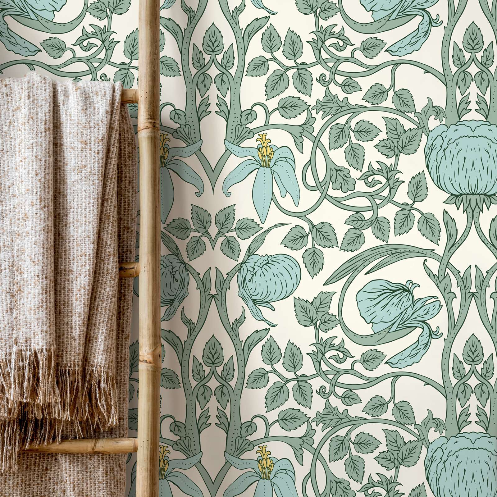 Papel de parede pastel arte no - Herbal Wallpaper avaliação e preço