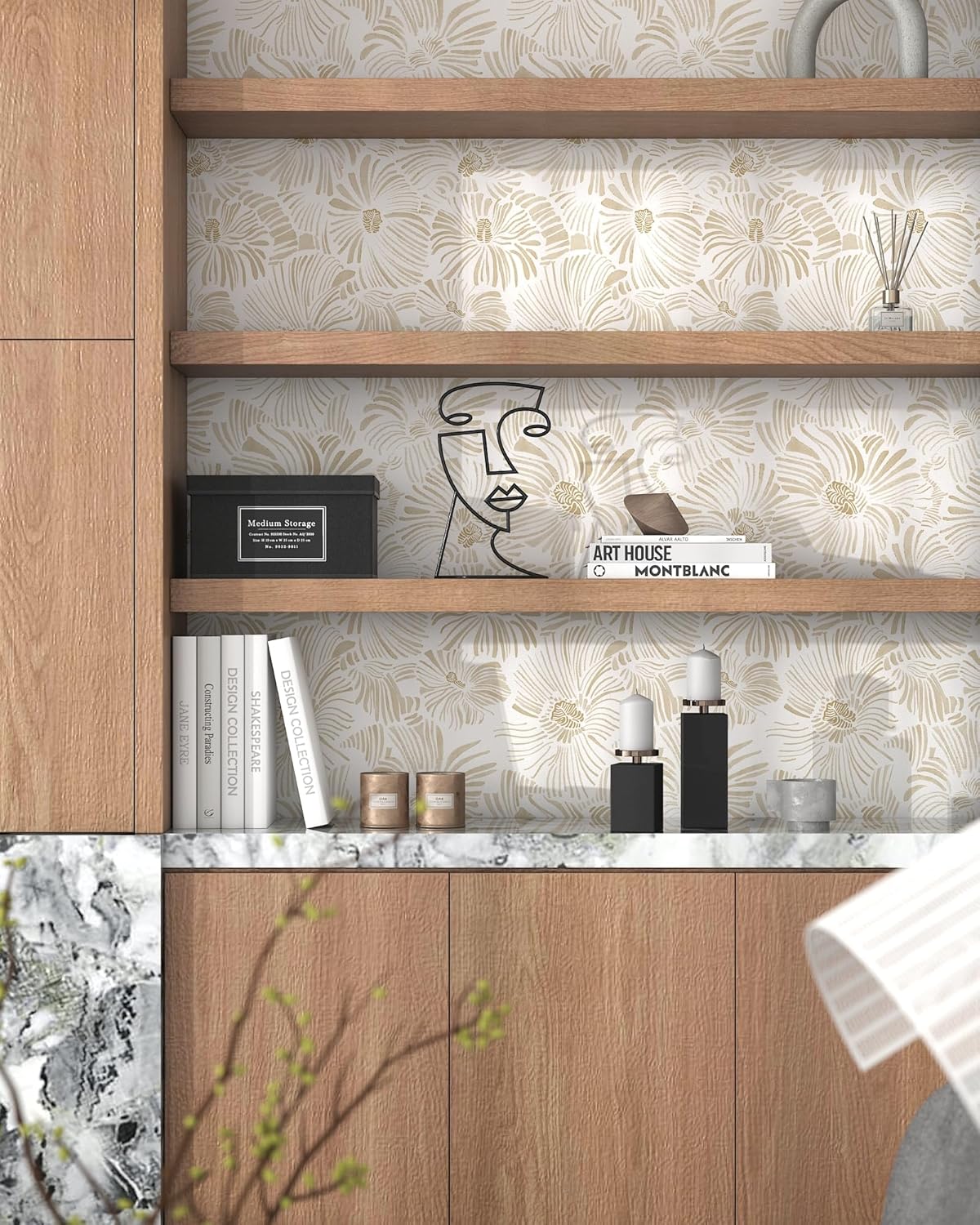 Papel de parede moderno com ca - Herbal Wallpaper avaliação e preço