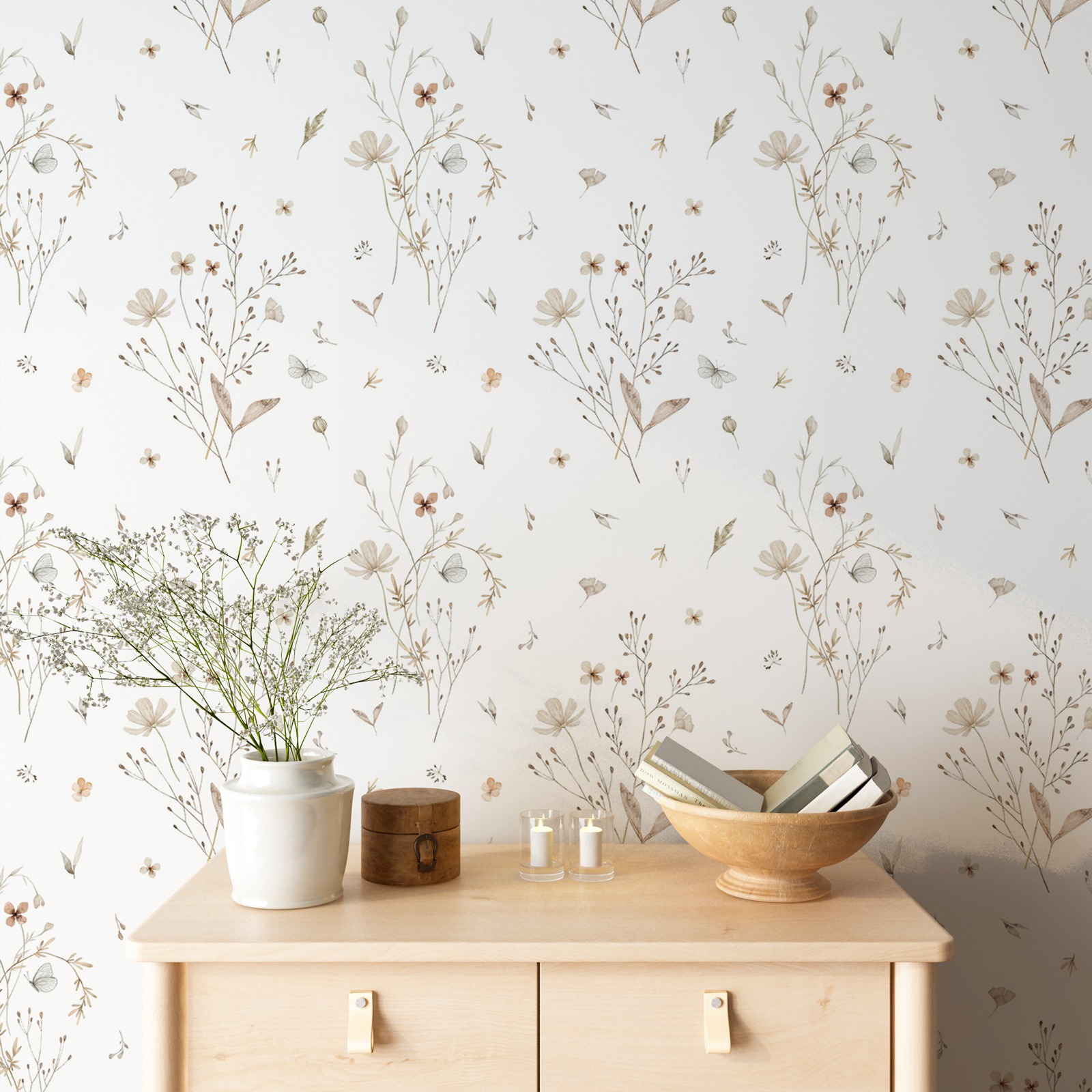 Papel de Parede com Flores Fre - Herbal Wallpaper avaliação e preço