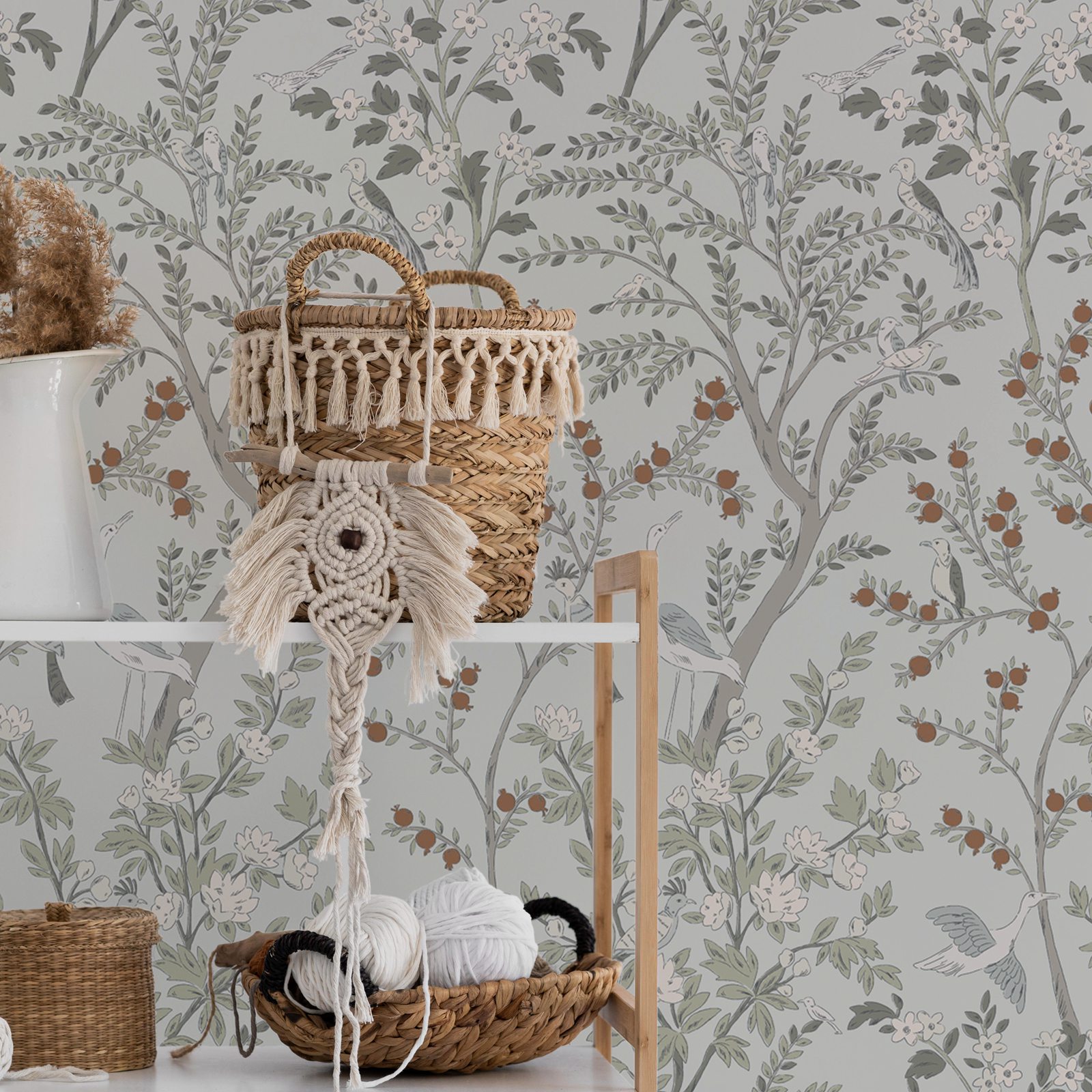 Adesivo de parede floral vinta - Herbal Wallpaper avaliação e preço