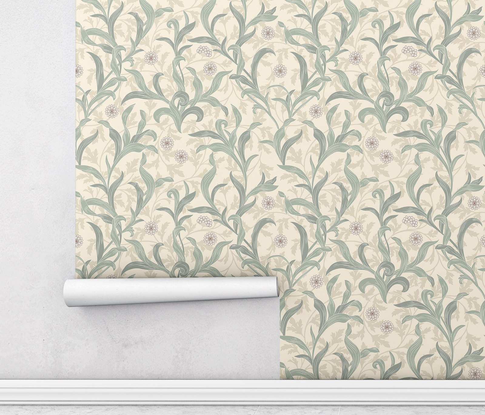 Papel de parede de folhas flor - Herbal Wallpaper avaliação e preço