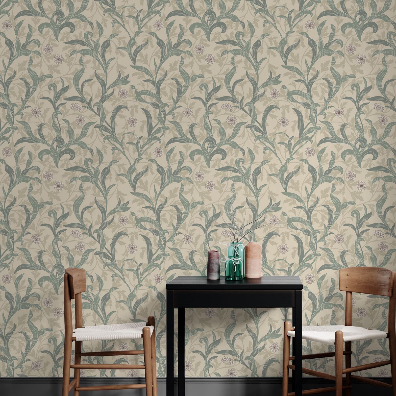 Papel de parede de folhas flor - Herbal Wallpaper avaliação e preço